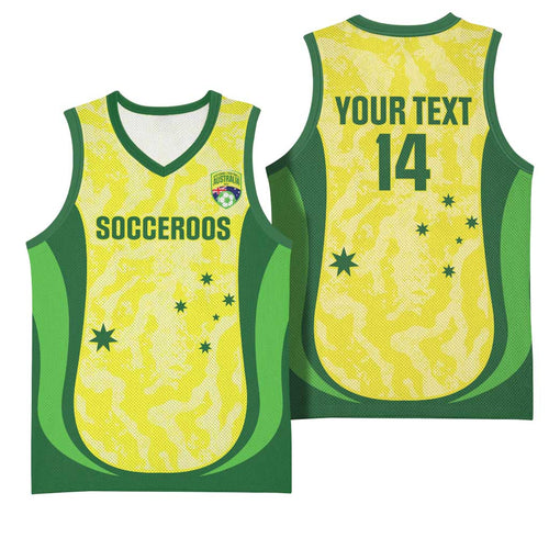 Australia Football Custom Basketball Jersey Go Socceroos Grunge Sporty Style - Aussie Hoodie