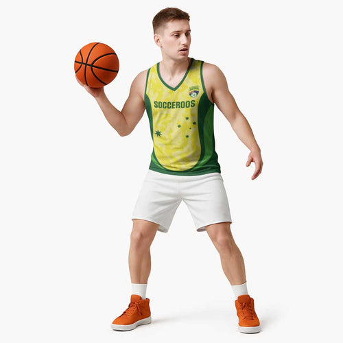 Australia Football Custom Basketball Jersey Go Socceroos Grunge Sporty Style - Aussie Hoodie
