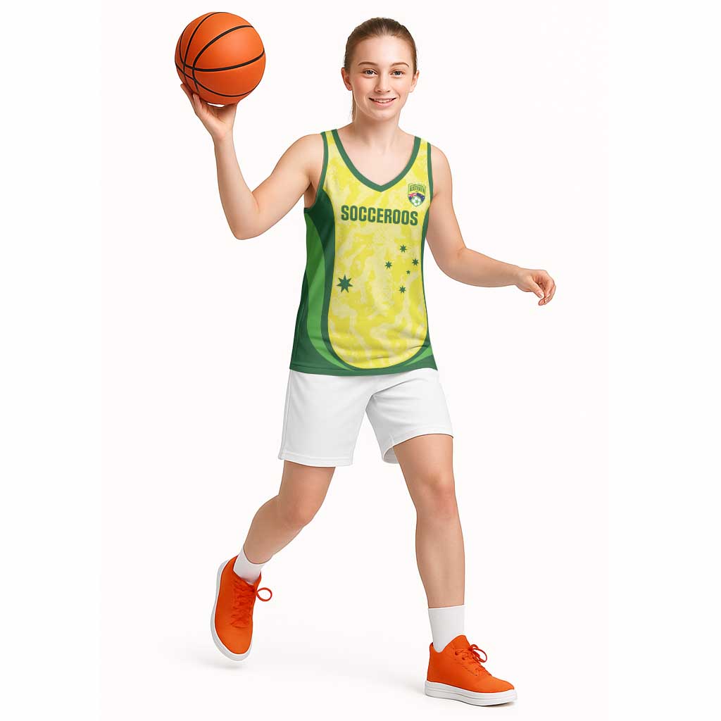 Australia Football Custom Basketball Jersey Go Socceroos Grunge Sporty Style - Aussie Hoodie