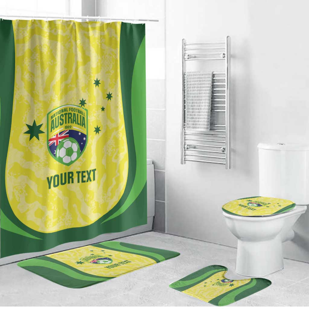 Australia Football Custom Bathroom Set Go Socceroos Grunge Sporty Style - Aussie Hoodie