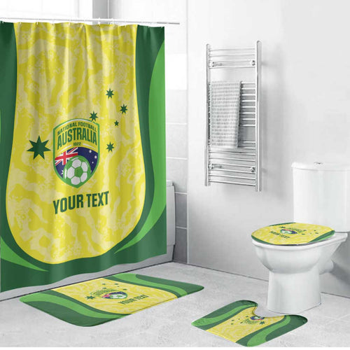 Australia Football Custom Bathroom Set Go Socceroos Grunge Sporty Style - Aussie Hoodie