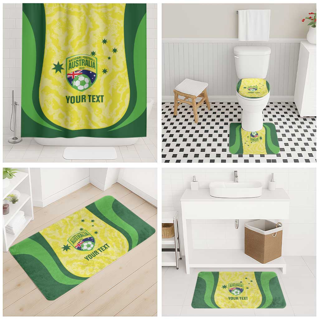 Australia Football Custom Bathroom Set Go Socceroos Grunge Sporty Style - Aussie Hoodie