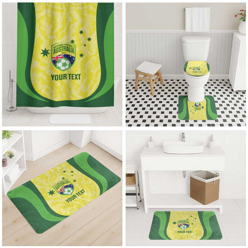 Australia Football Custom Bathroom Set Go Socceroos Grunge Sporty Style - Aussie Hoodie