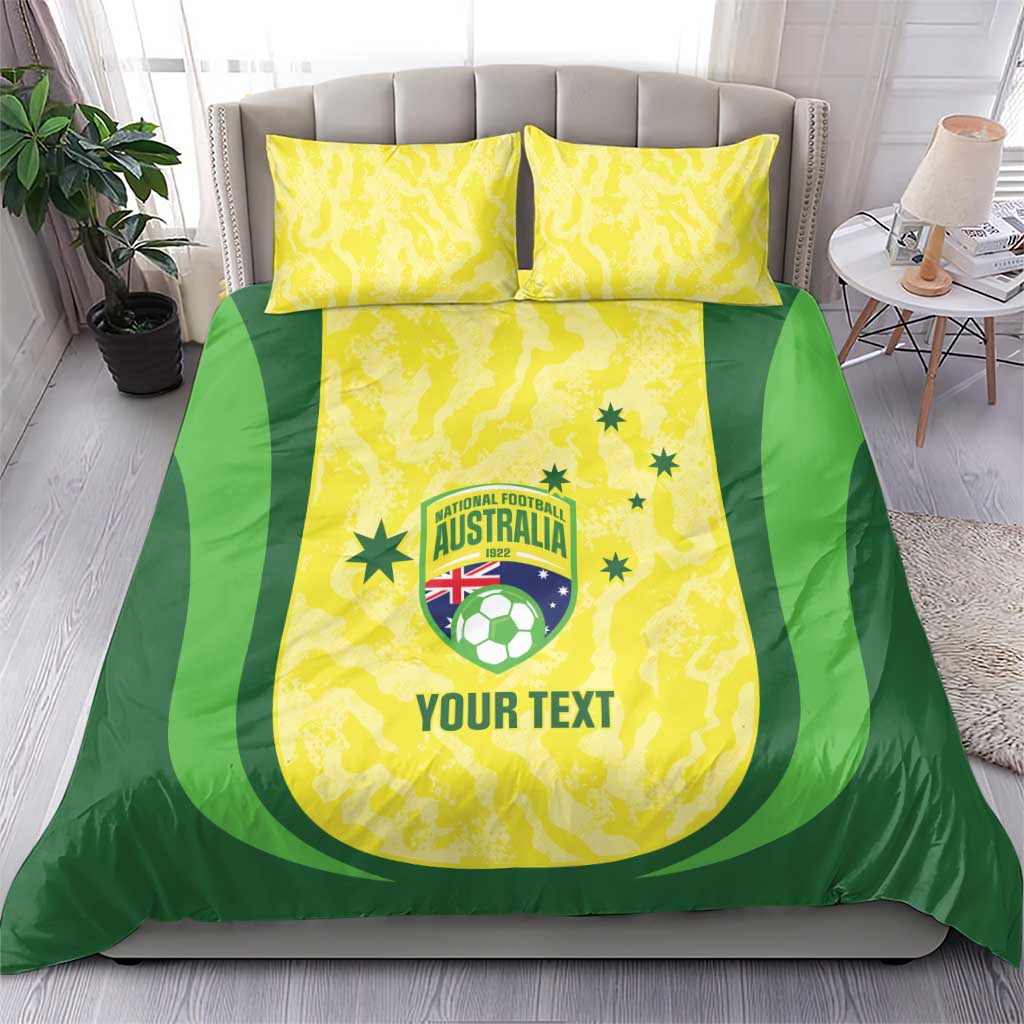 Australia Football Custom Bedding Set Go Socceroos Grunge Sporty Style - Aussie Hoodie