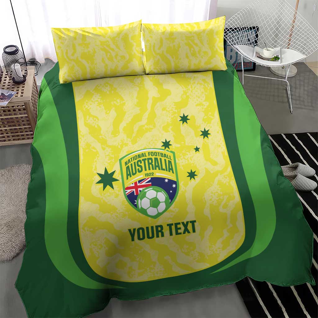 Australia Football Custom Bedding Set Go Socceroos Grunge Sporty Style - Aussie Hoodie
