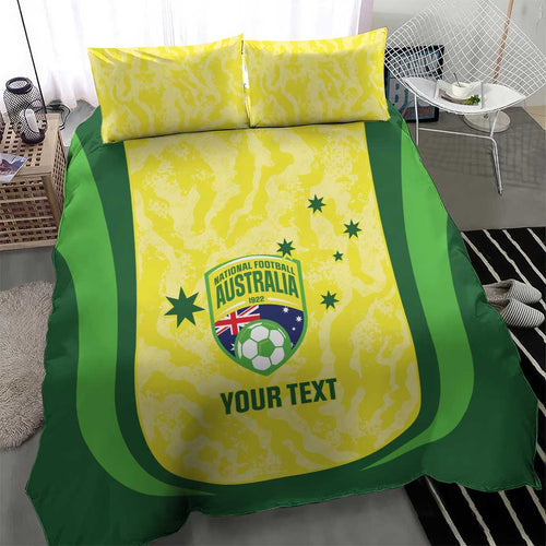 Australia Football Custom Bedding Set Go Socceroos Grunge Sporty Style - Aussie Hoodie