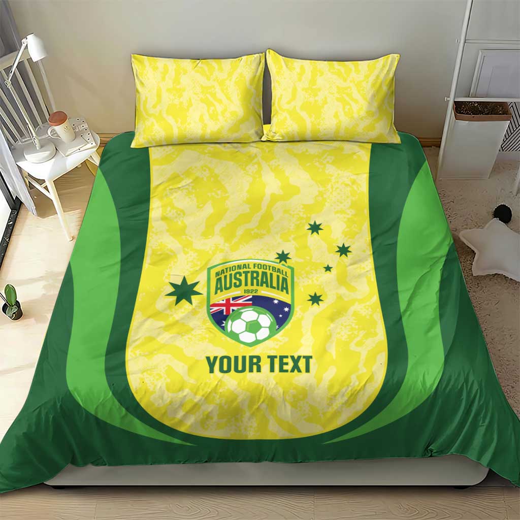 Australia Football Custom Bedding Set Go Socceroos Grunge Sporty Style - Aussie Hoodie