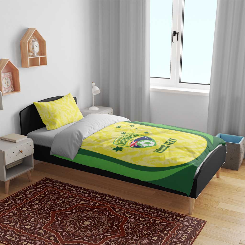 Australia Football Custom Bedding Set Go Socceroos Grunge Sporty Style - Aussie Hoodie