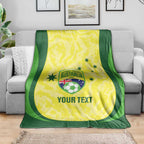 Australia Football Custom Blanket Go Socceroos Grunge Sporty Style - Aussie Hoodie
