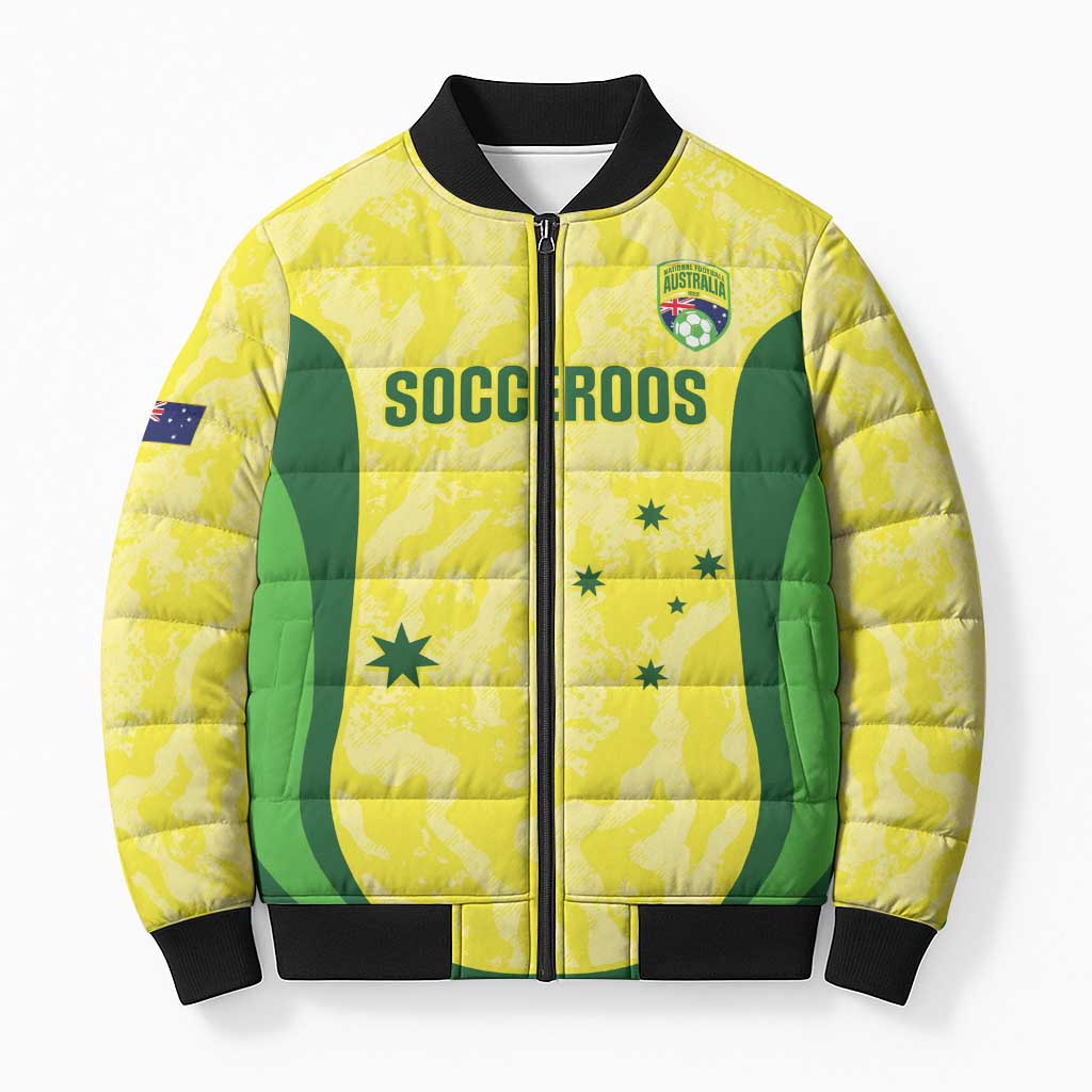 Australia Football Custom Bomber Puffer Jacket Go Socceroos Grunge Sporty Style - Aussie Hoodie