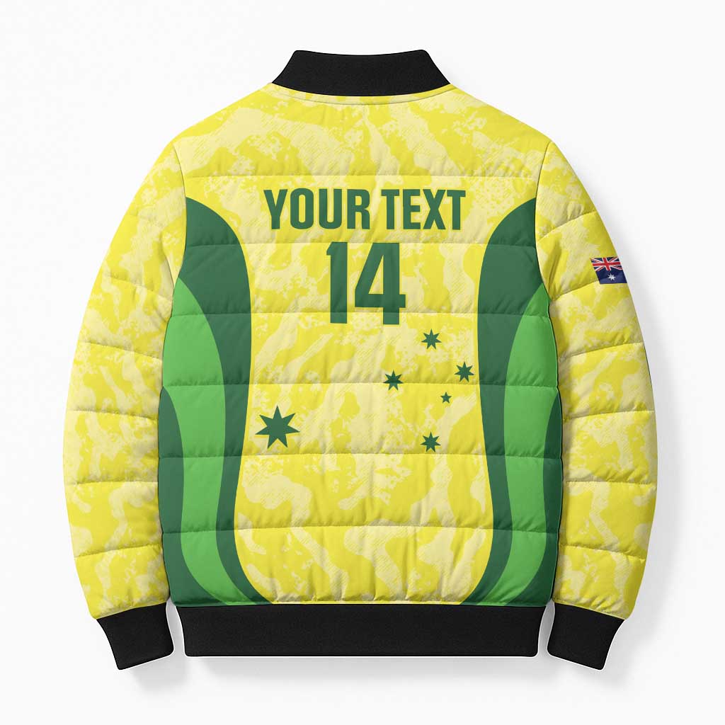 Australia Football Custom Bomber Puffer Jacket Go Socceroos Grunge Sporty Style - Aussie Hoodie