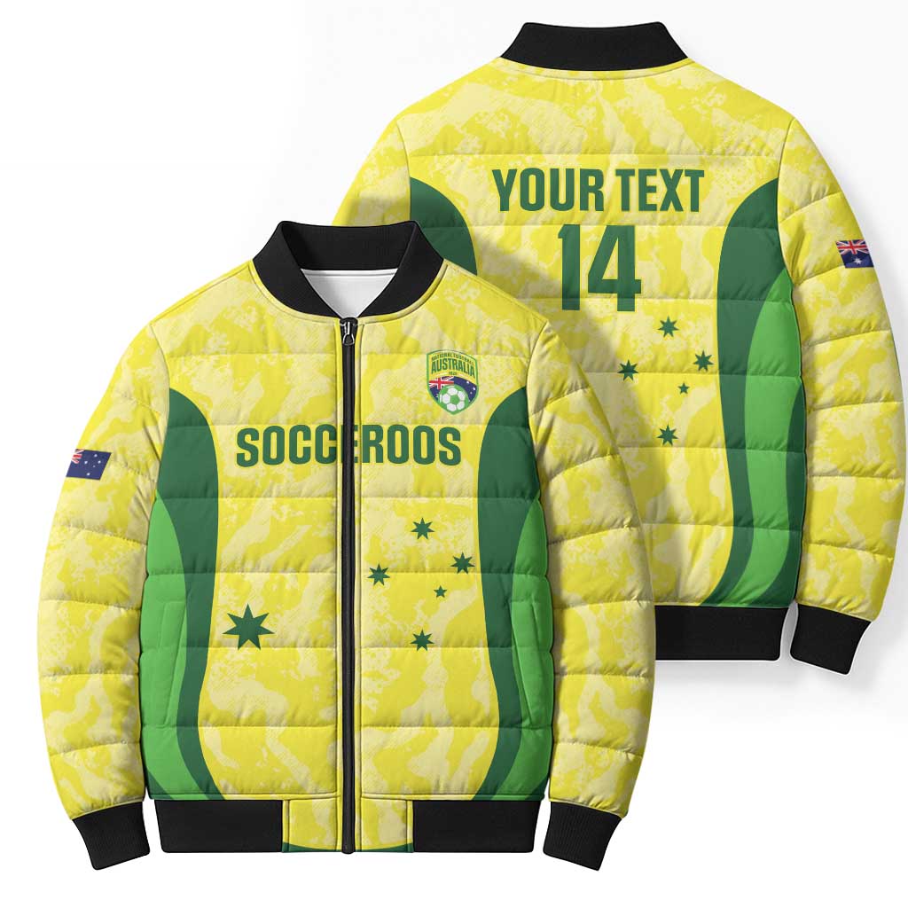 Australia Football Custom Bomber Puffer Jacket Go Socceroos Grunge Sporty Style - Aussie Hoodie
