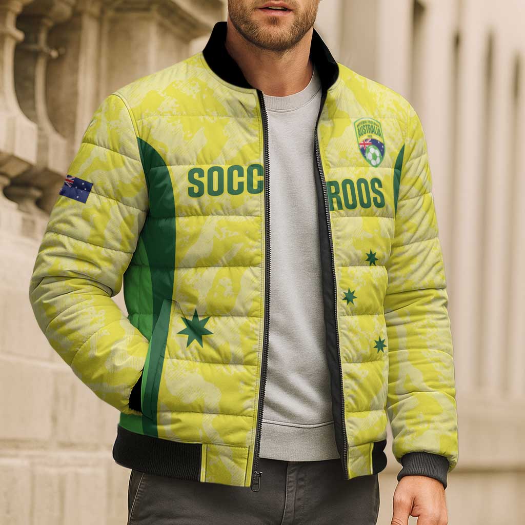 Australia Football Custom Bomber Puffer Jacket Go Socceroos Grunge Sporty Style - Aussie Hoodie