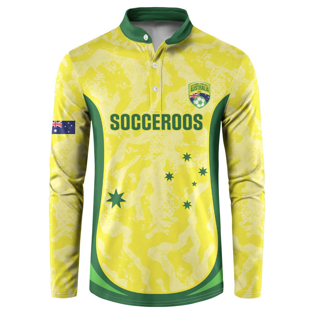 Australia Football Custom Button Sweatshirt Go Socceroos Grunge Sporty Style - Aussie Hoodie