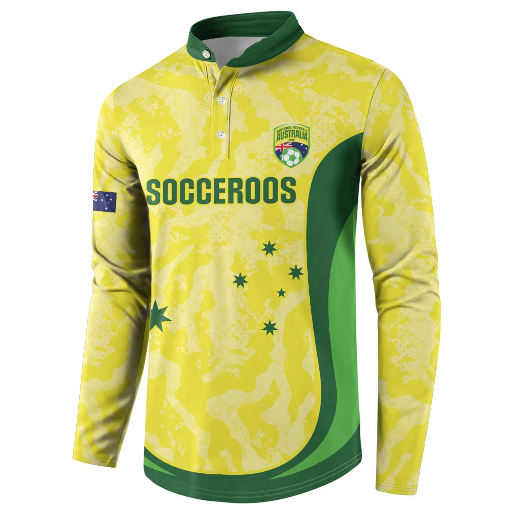 Australia Football Custom Button Sweatshirt Go Socceroos Grunge Sporty Style - Aussie Hoodie