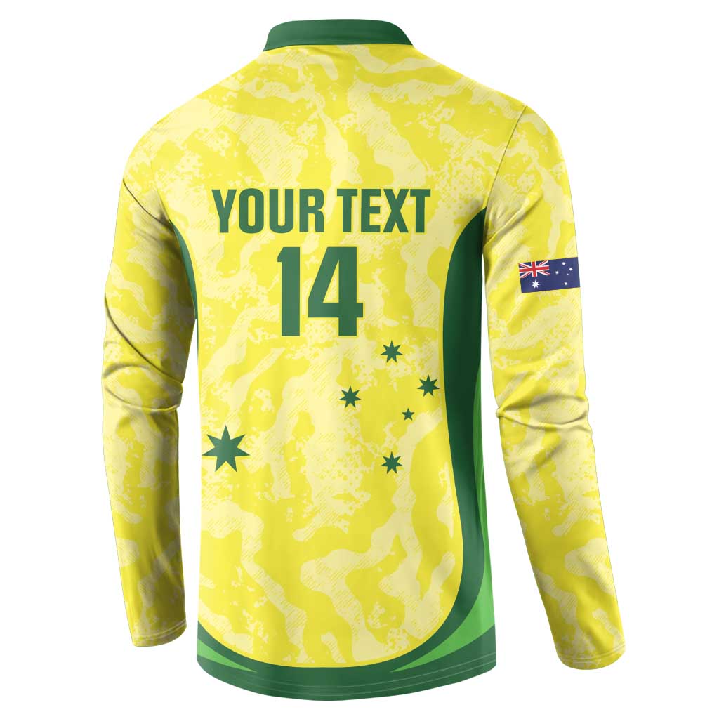 Australia Football Custom Button Sweatshirt Go Socceroos Grunge Sporty Style - Aussie Hoodie