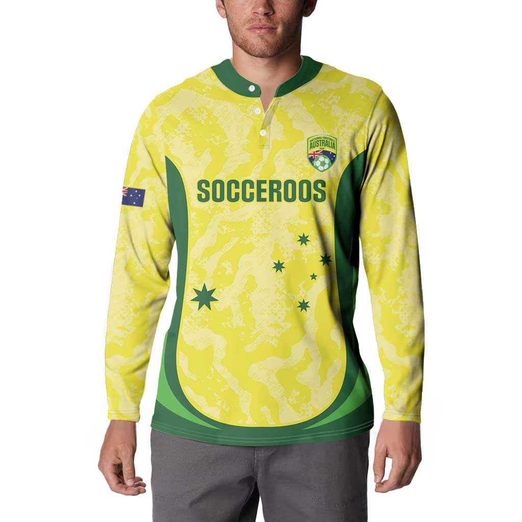 Australia Football Custom Button Sweatshirt Go Socceroos Grunge Sporty Style - Aussie Hoodie