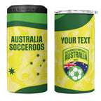 Australia Football Custom 4 in 1 Can Cooler Tumbler Go Socceroos Grunge Sporty Style - Aussie Hoodie