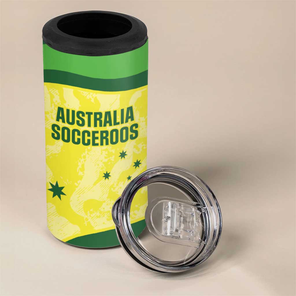 Australia Football Custom 4 in 1 Can Cooler Tumbler Go Socceroos Grunge Sporty Style - Aussie Hoodie