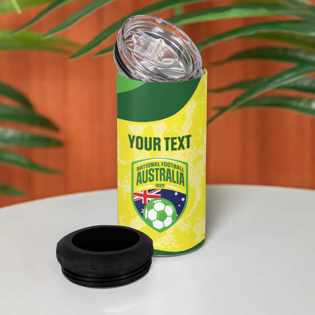 Australia Football Custom 4 in 1 Can Cooler Tumbler Go Socceroos Grunge Sporty Style - Aussie Hoodie
