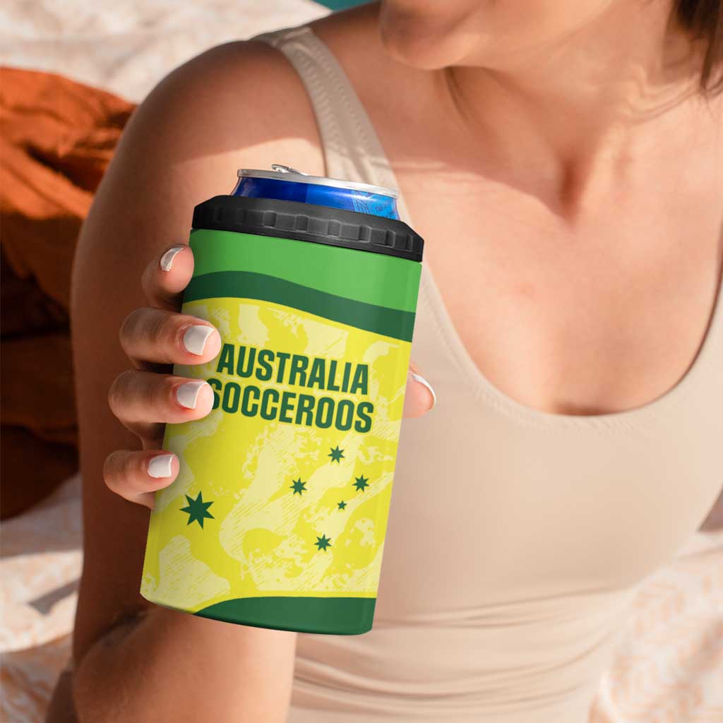 Australia Football Custom 4 in 1 Can Cooler Tumbler Go Socceroos Grunge Sporty Style - Aussie Hoodie