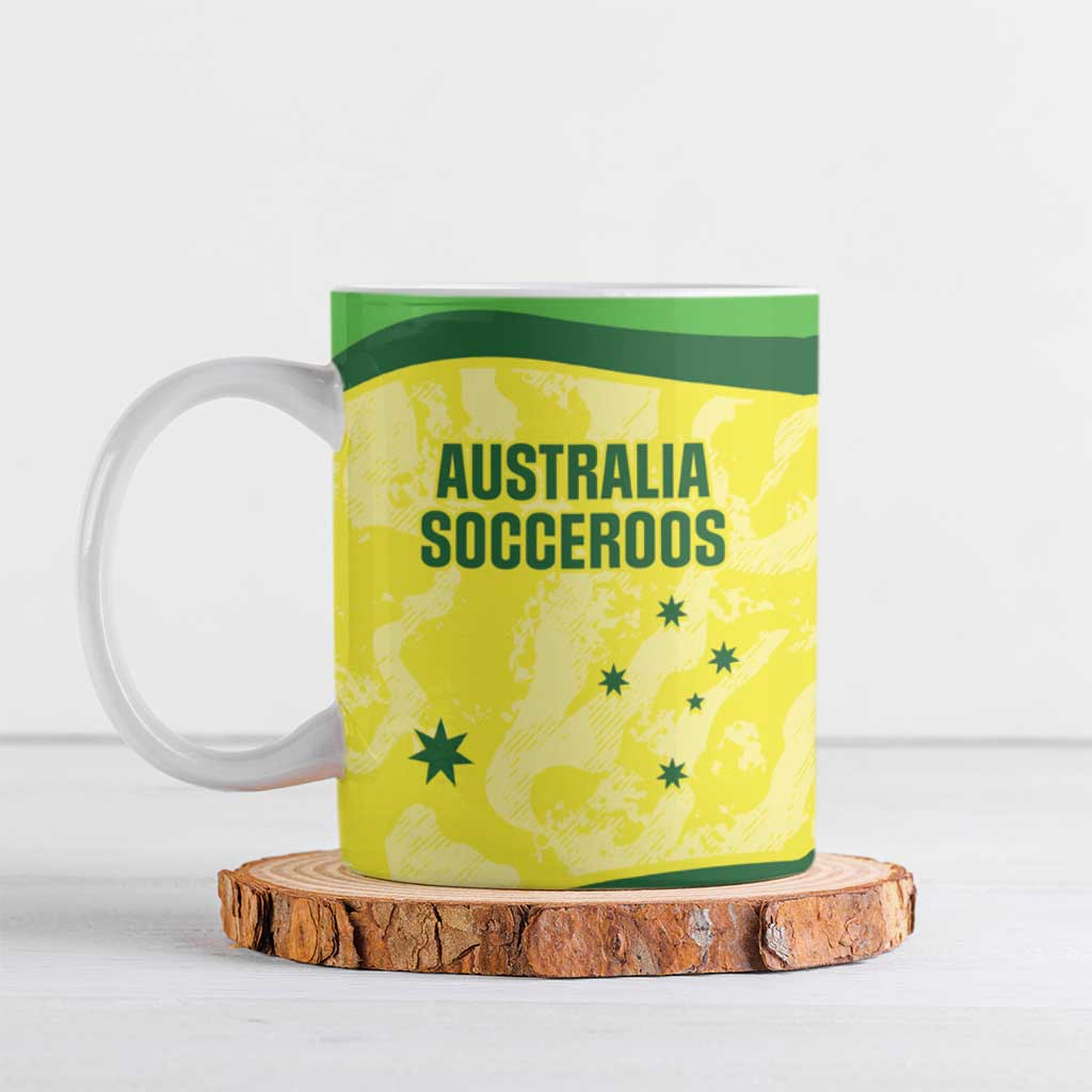 Australia Football Custom Ceramic Mug Go Socceroos Grunge Sporty Style - Aussie Hoodie