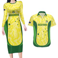 Australia Football Custom Couples Matching Long Sleeve Bodycon Dress and Hawaiian Shirt Go Socceroos Grunge Sporty Style - Aussie Hoodie