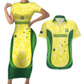 Australia Football Custom Couples Matching Short Sleeve Bodycon Dress and Hawaiian Shirt Go Socceroos Grunge Sporty Style - Aussie Hoodie