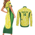 Australia Football Custom Couples Matching Short Sleeve Bodycon Dress and Long Sleeve Button Shirt Go Socceroos Grunge Sporty Style - Aussie Hoodie