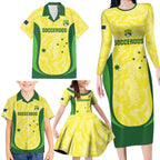Australia Football Custom Family Matching Long Sleeve Bodycon Dress and Hawaiian Shirt Go Socceroos Grunge Sporty Style - Aussie Hoodie