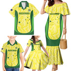 Australia Football Custom Family Matching Mermaid Dress and Hawaiian Shirt Go Socceroos Grunge Sporty Style - Aussie Hoodie