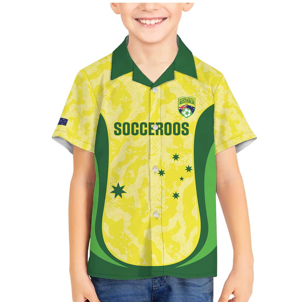 Australia Football Custom Family Matching Mermaid Dress and Hawaiian Shirt Go Socceroos Grunge Sporty Style - Aussie Hoodie