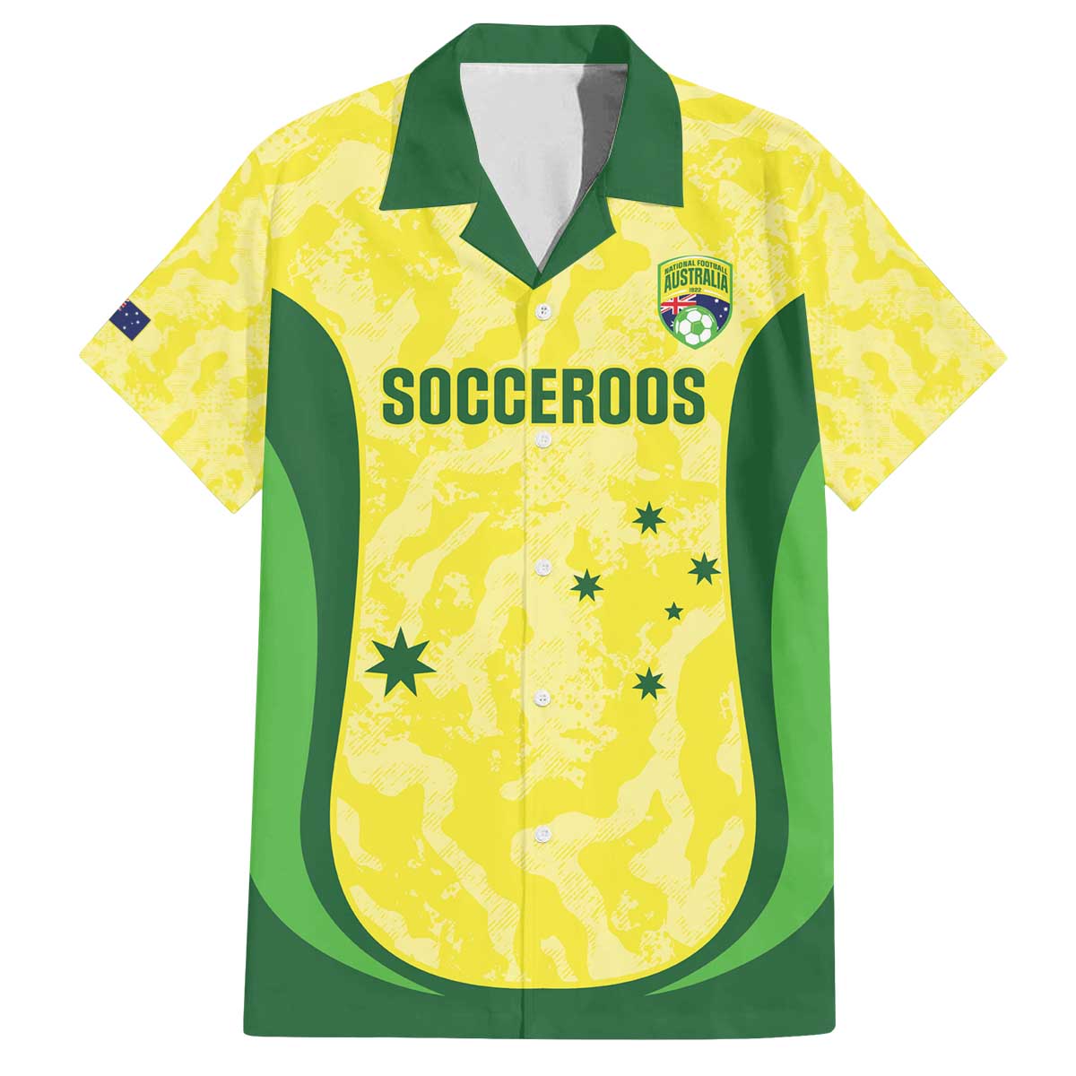Australia Football Custom Family Matching Off The Shoulder Long Sleeve Dress and Hawaiian Shirt Go Socceroos Grunge Sporty Style - Aussie Hoodie