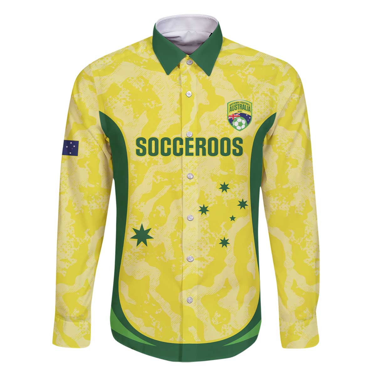 Australia Football Custom Family Matching Off The Shoulder Long Sleeve Dress and Hawaiian Shirt Go Socceroos Grunge Sporty Style - Aussie Hoodie