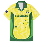 Australia Football Custom Family Matching Off Shoulder Maxi Dress and Hawaiian Shirt Go Socceroos Grunge Sporty Style - Aussie Hoodie