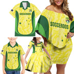 Australia Football Custom Family Matching Off Shoulder Short Dress and Hawaiian Shirt Go Socceroos Grunge Sporty Style - Aussie Hoodie