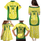 Australia Football Custom Family Matching Puletasi and Hawaiian Shirt Go Socceroos Grunge Sporty Style - Aussie Hoodie