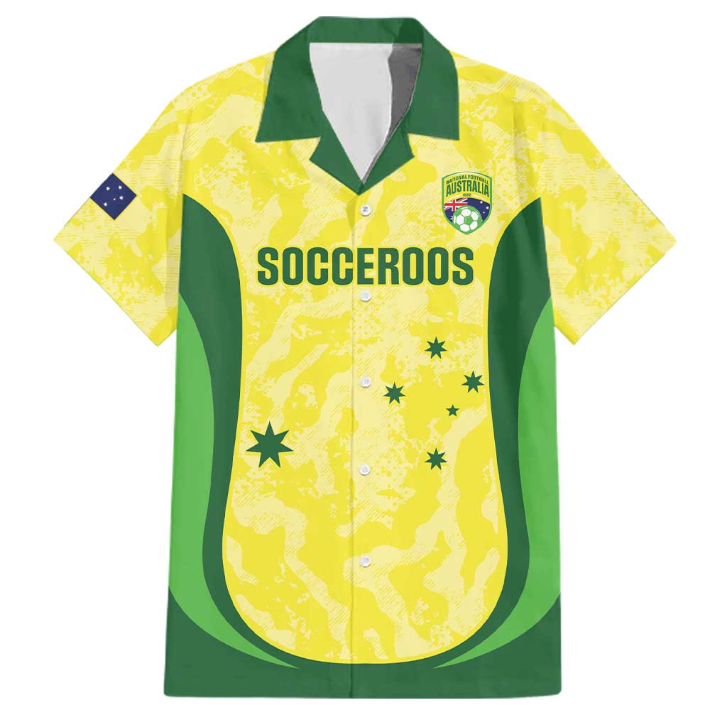 Australia Football Custom Family Matching Puletasi and Hawaiian Shirt Go Socceroos Grunge Sporty Style - Aussie Hoodie