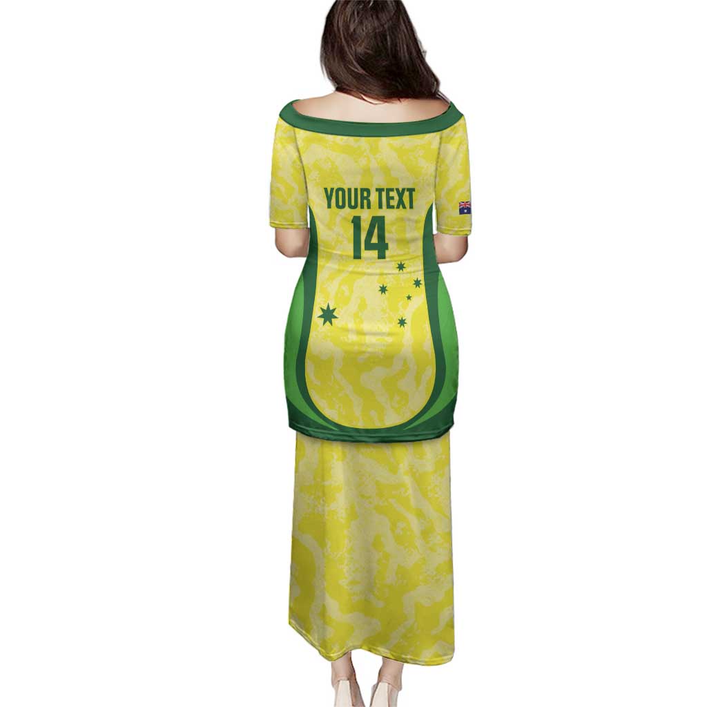 Australia Football Custom Family Matching Puletasi and Hawaiian Shirt Go Socceroos Grunge Sporty Style - Aussie Hoodie
