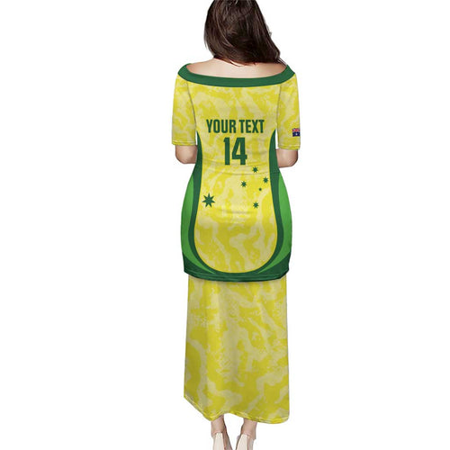 Australia Football Custom Family Matching Puletasi and Hawaiian Shirt Go Socceroos Grunge Sporty Style - Aussie Hoodie