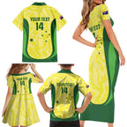 Australia Football Custom Family Matching Short Sleeve Bodycon Dress and Hawaiian Shirt Go Socceroos Grunge Sporty Style - Aussie Hoodie