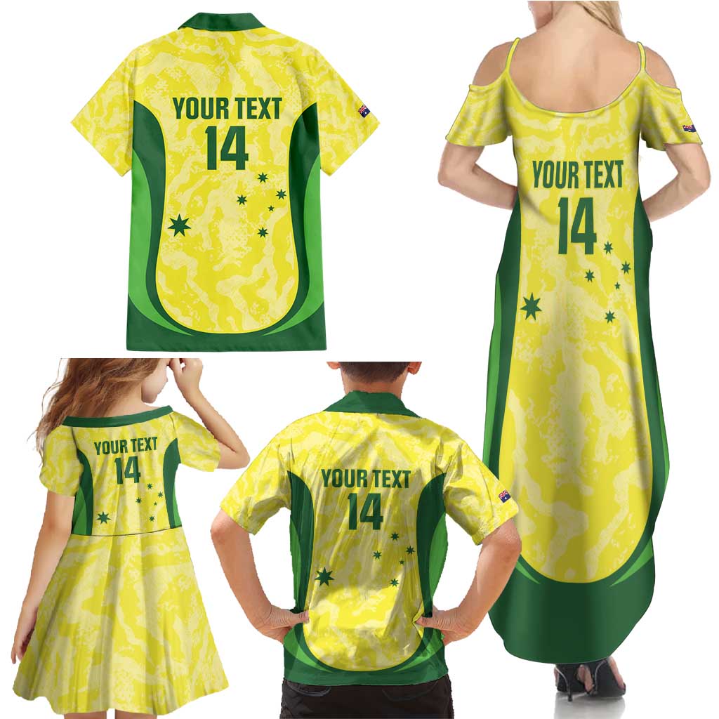 Australia Football Custom Family Matching Summer Maxi Dress and Hawaiian Shirt Go Socceroos Grunge Sporty Style - Aussie Hoodie