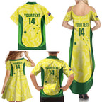 Australia Football Custom Family Matching Summer Maxi Dress and Hawaiian Shirt Go Socceroos Grunge Sporty Style - Aussie Hoodie
