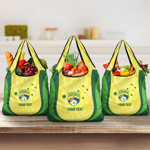 Australia Football Custom Grocery Bag Go Socceroos Grunge Sporty Style - Aussie Hoodie
