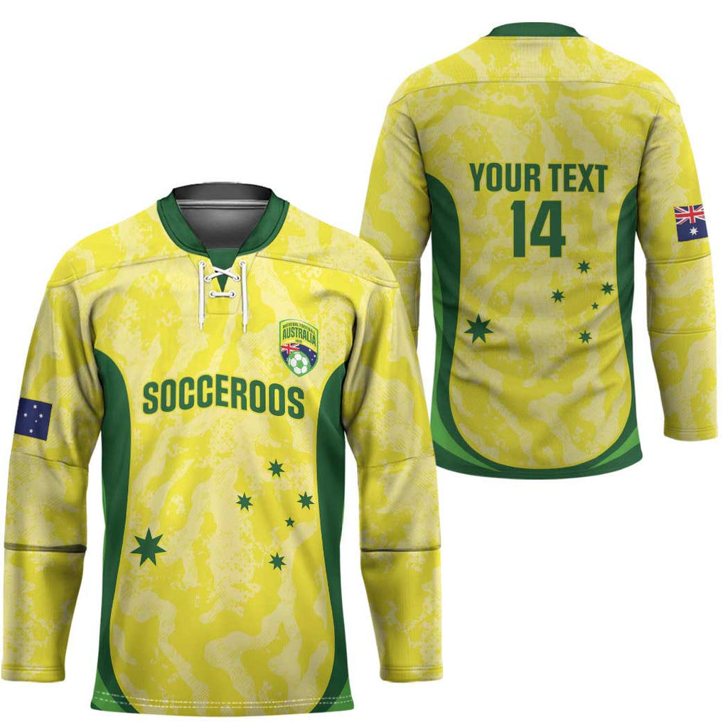 Australia Football Custom Hockey Jersey Go Socceroos Grunge Sporty Style - Aussie Hoodie