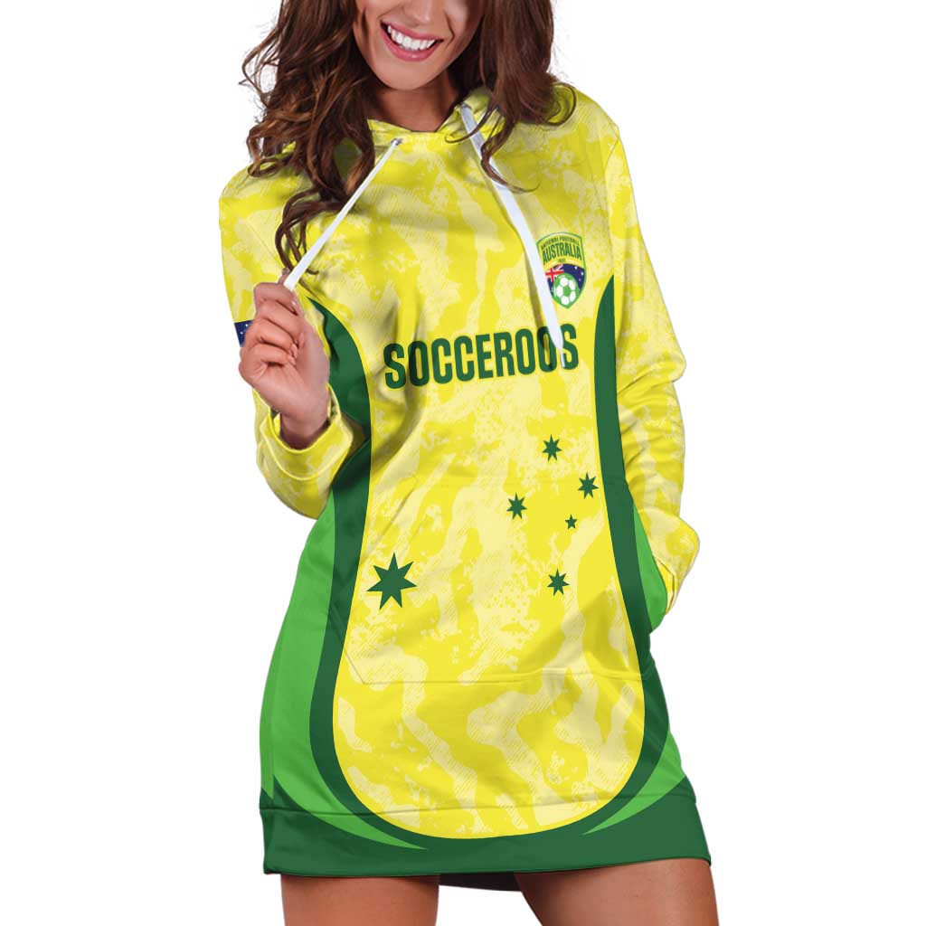 Australia Football Custom Hoodie Dress Go Socceroos Grunge Sporty Style - Aussie Hoodie