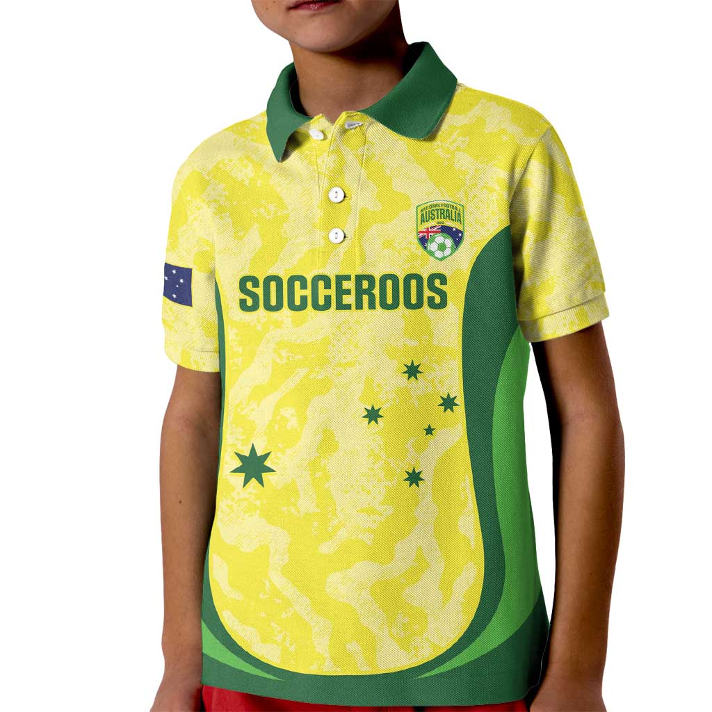 Australia Football Custom Kid Polo Shirt Go Socceroos Grunge Sporty Style - Aussie Hoodie