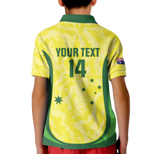Australia Football Custom Kid Polo Shirt Go Socceroos Grunge Sporty Style - Aussie Hoodie