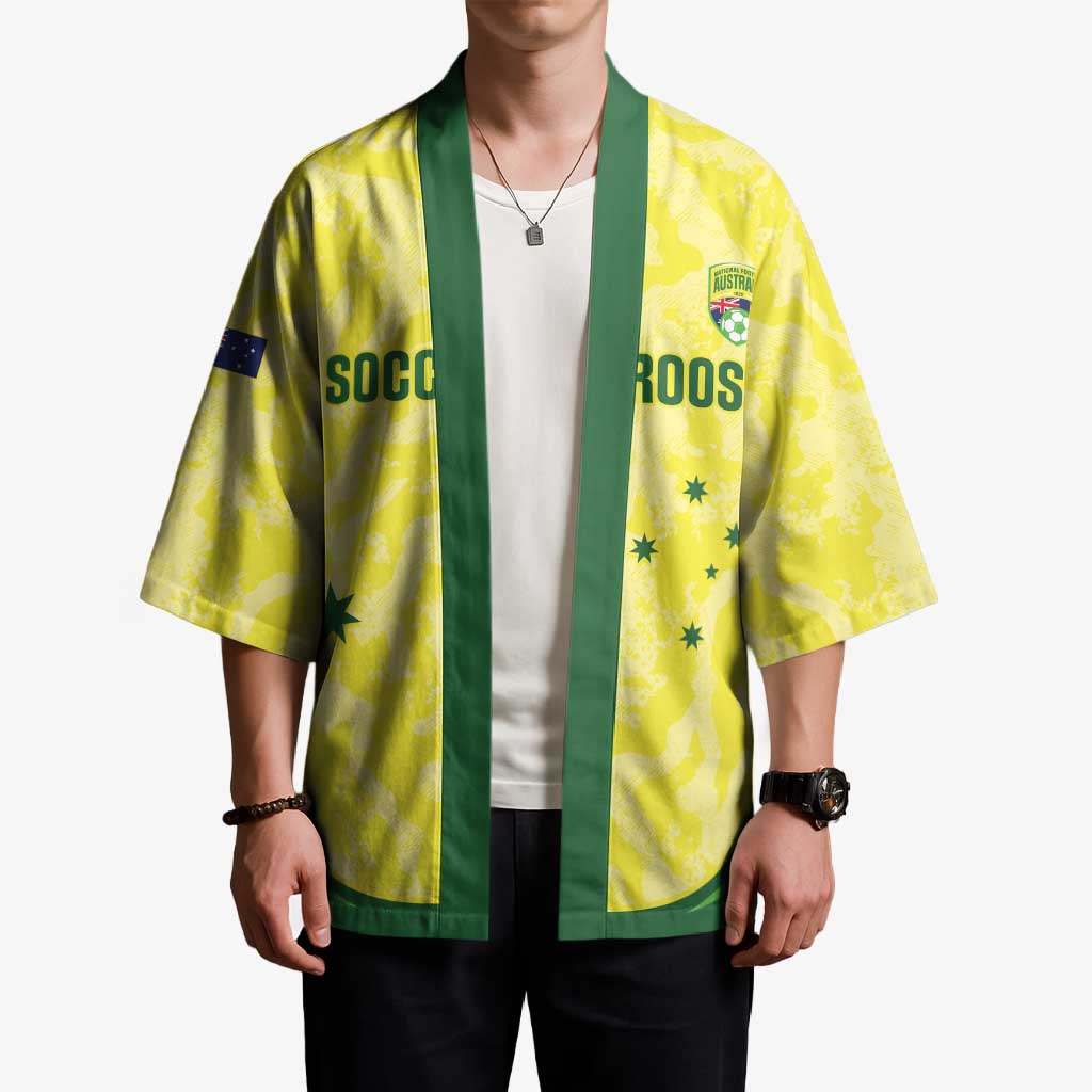 Australia Football Custom Kimono Go Socceroos Grunge Sporty Style - Aussie Hoodie