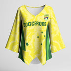 Australia Football Custom Kimono Sleeve Blouse Go Socceroos Grunge Sporty Style - Aussie Hoodie